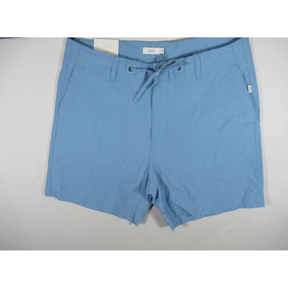 NEW Onia Expedition Hybrid Shorts Men 34 Blue Lightweight Nylon Cotton Blend